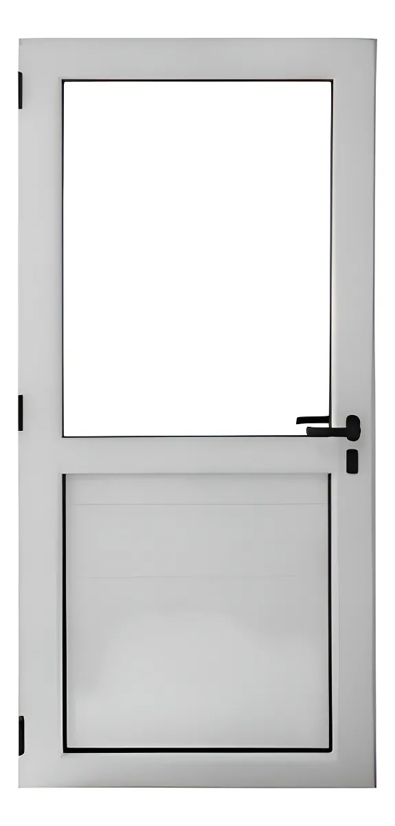 Puerta Modena 800x2050 Medio vidrio Blanco Simple 4mm