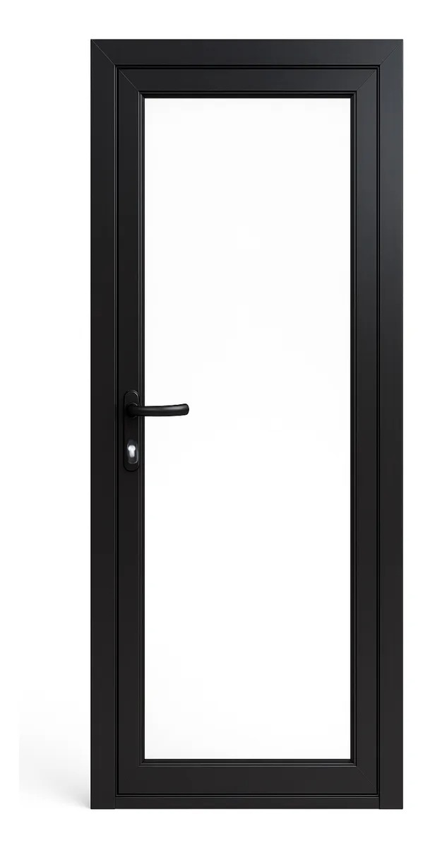 Puerta Modena 800x2050 Vidriada Negro Simple 4mm